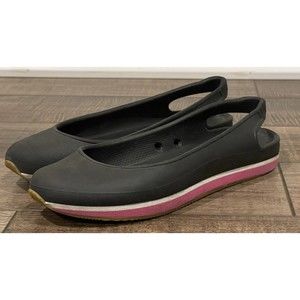 CROCS Black and Pink Flats